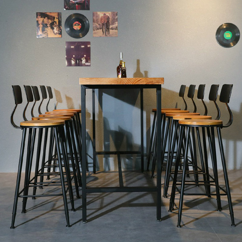 Tavolo da bar in legno in legno massiccio marrone chiaro industriale in metallo tavolo da pub