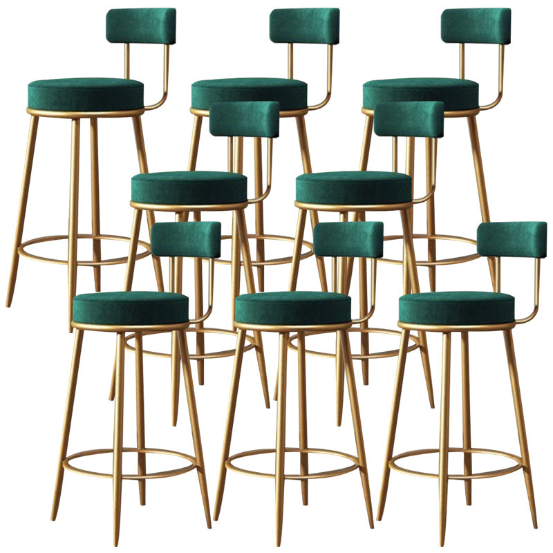 Glamlose armlose Rückenlehneschalter Hocker Esszimmer Barhocker mit Samtkissen