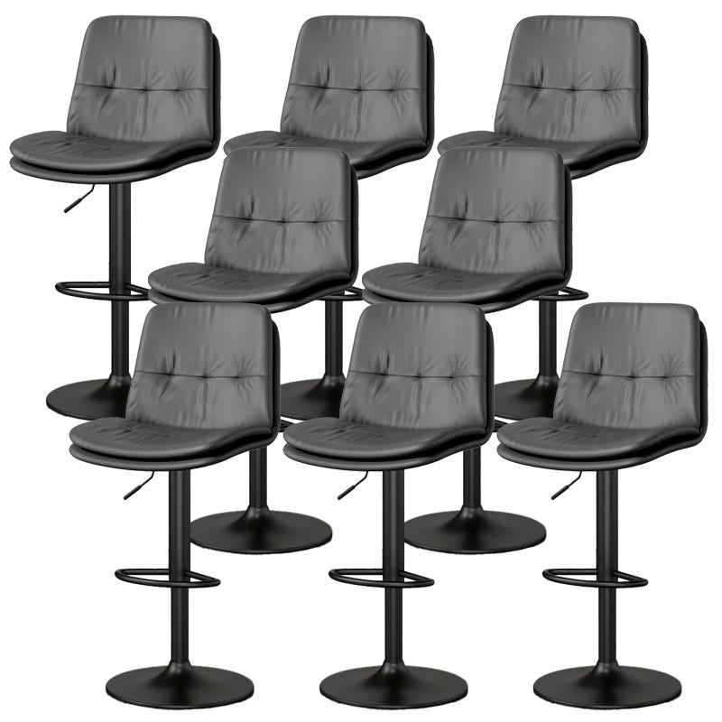 Nordic Style Bar Stool Liftable Counter Bar-stool with Metal Legs Grey 8 Piece Set Clearhalo 'Bar Furniture' 'Bar Stools' 'bar_stools' 'furn' 'furn_bar_stools' 'Furniture' 'Kitchen & Dining Furniture' 5474439