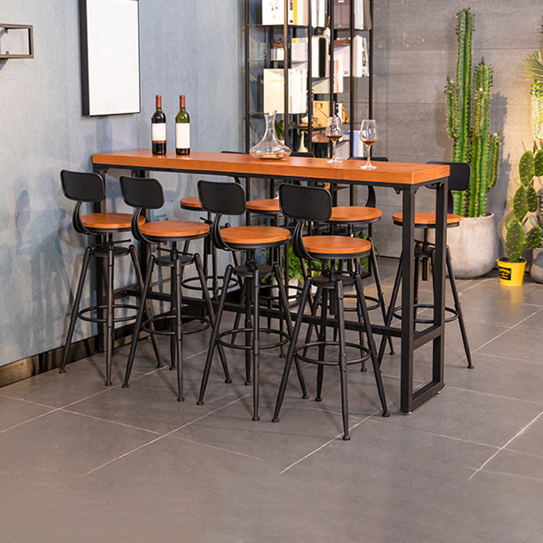 Juego de mesa de barra de madera maciza industrial 1/5/9 Table de mostrador de piezas con taburetes altos