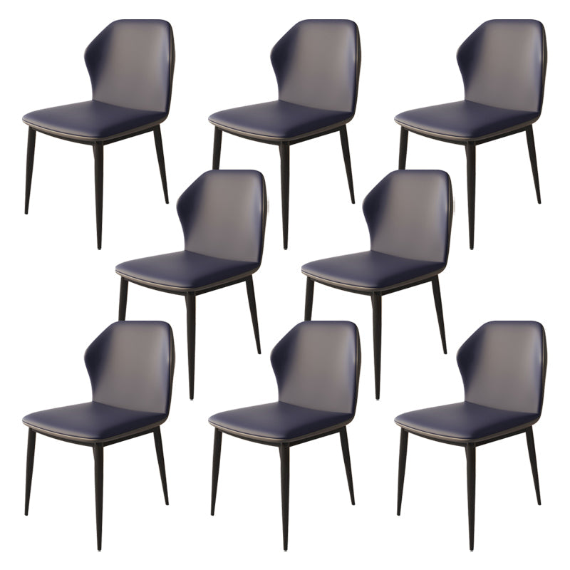 Glam Faux Leather Dining Chair Parsons Chair in Matte Finish for Brasserie