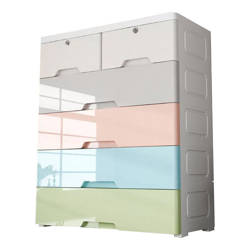 Armoire contemporaine avec armoire de rangement en plastique de tiroir pour la maison