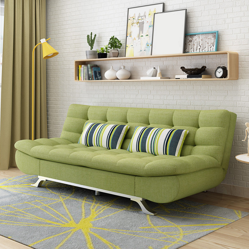 Convertible eigentijds koekje rug armloos katoenen blend sofa bed