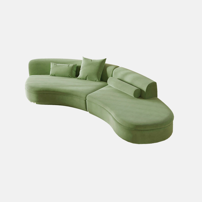 Nordic Style 27.5"H Velvet Armless Sofa& Chaise for Living Room Green Right Clearhalo 'furn' 'furn_sectionals' 'Furniture' 'Living Room Furniture' 'Sectionals' 5484521