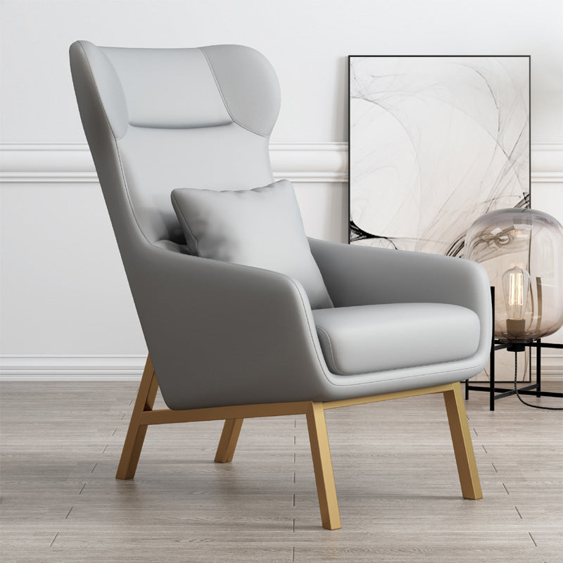 Chaise en cuir fausse25,5 "L x37,4" W x 37,7 "H Armes incluses pour chambre à coucher