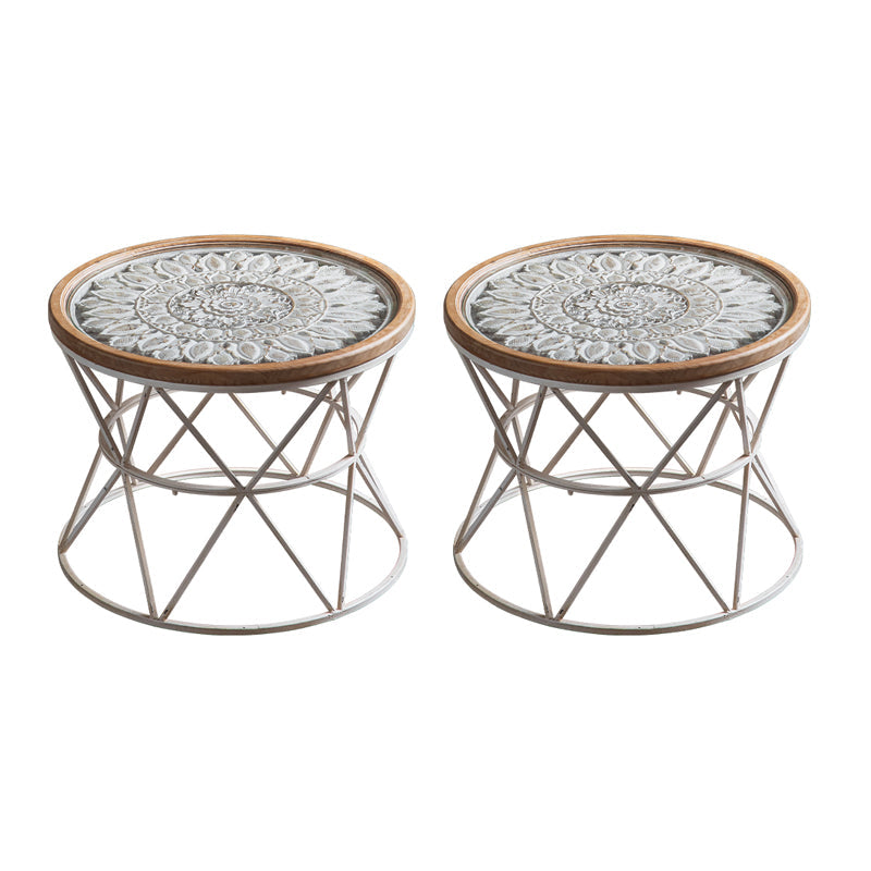 Tavolino laterale in legno in legno massiccio in legno francese