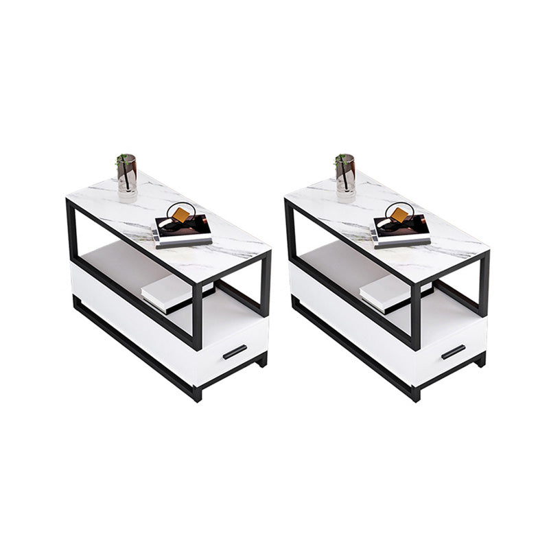 Tavolo da fine 1 traino a 1 traino moderno 21,65 "tavolino in pietra alta