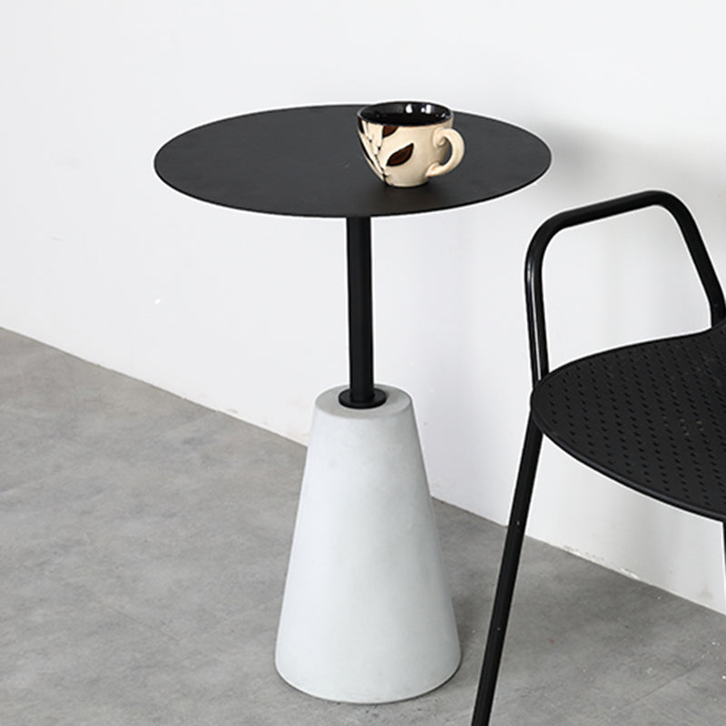 Dia 15.75 "/19.69" Tableau de table ronde métallique Table d'appoint avec accent en béton avec accent en béton