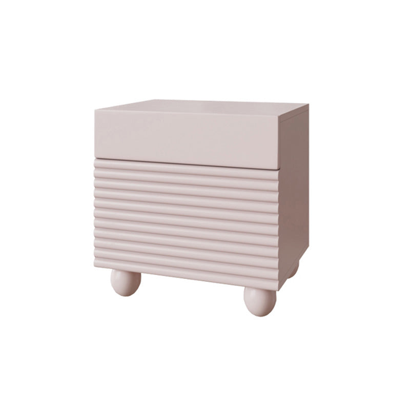 Table de nuit en bois scandinave 19 "Tablette blanche de haut avec 2 tiroirs