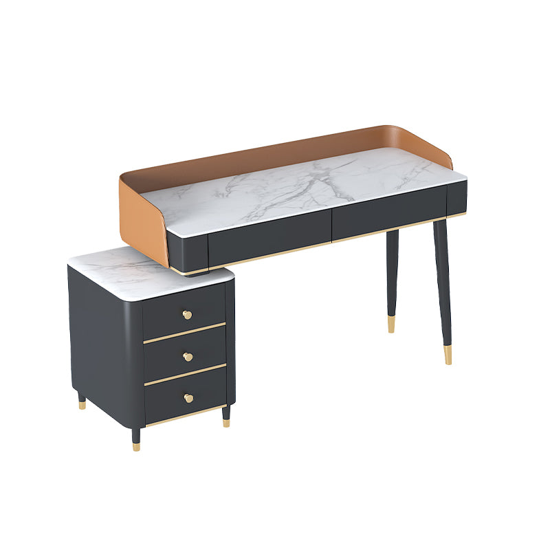 Tavolo da toeletta da toeletta per vanità nero comò con cassetti di stoccaggio