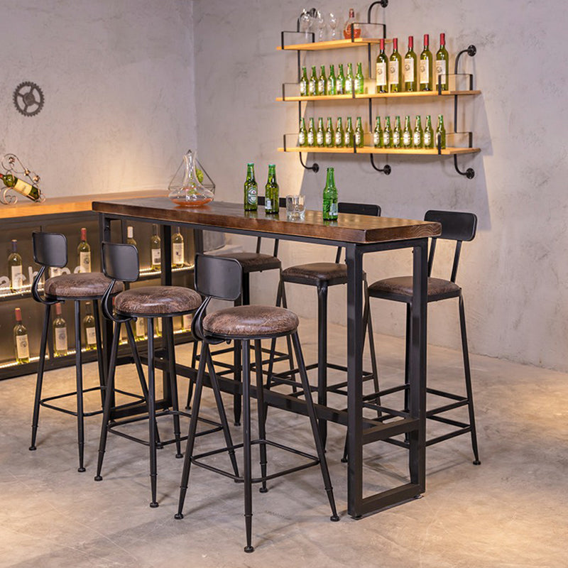 Tavolo da pranzo in legno in legno tavolo da barregle industriale con cavalletto per il negozio di tè al latte