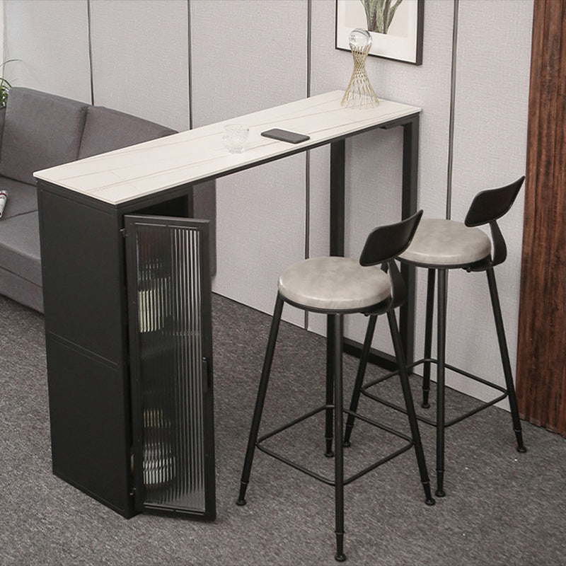 Mesa de barra de rectángulo de lujo juego 1/2/3/5 piezas Mesa de mostrador de piedra sinterizada con heces