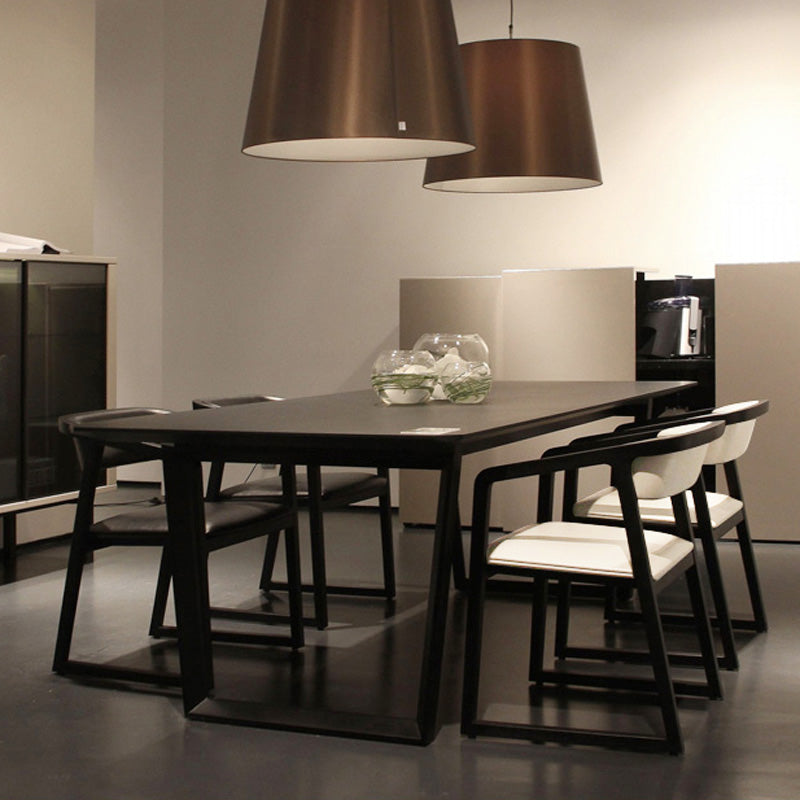 Simplicity Style Dining Table Solid Wood Black Dinette Table for Home and Kitchen 86.6"L x 35.4"W x 29.5"H Without Chairs Clearhalo 'Dining Tables & Seating' 'Dining Tables' 'dining_table' 'furn' 'furn_dining_table' 'Furniture' 'Kitchen & Dining Furniture' 5491917