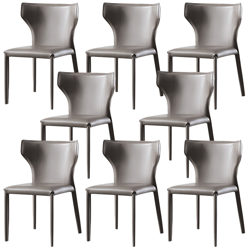 Moderne lederen eetstoelen stoelen Wingback zijstoel voor restaurantgebruik