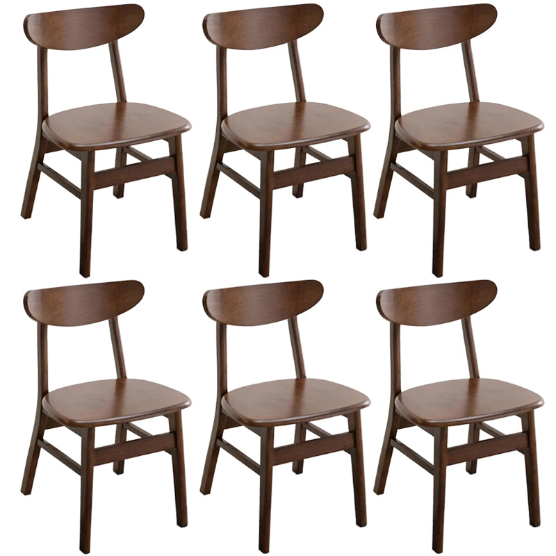 Contemporary Wood Dining Chair Open Back Dining Side Furniture in Matte Finish Indoor