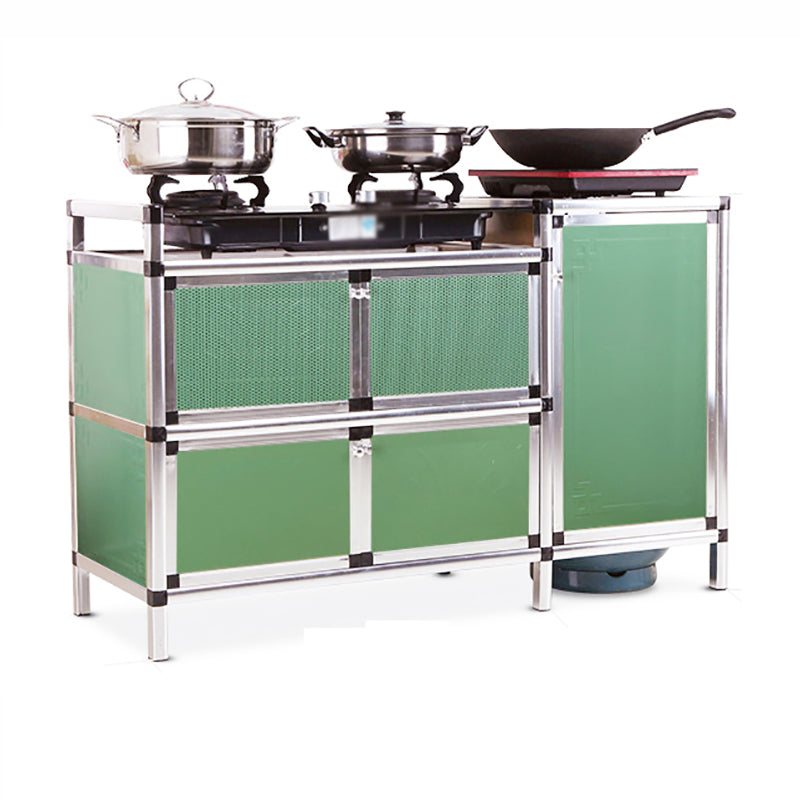 47.5"L Modern Style Sideboard with Metal Cabinets Door Sideboard for Kitchen Dining Room Lemon Green Clearhalo 'buffet_sideboard' 'Buffets & Sideboards' 'furn' 'furn_buffet_sideboard' 'Furniture' 'Kitchen & Dining Furniture' 5494498