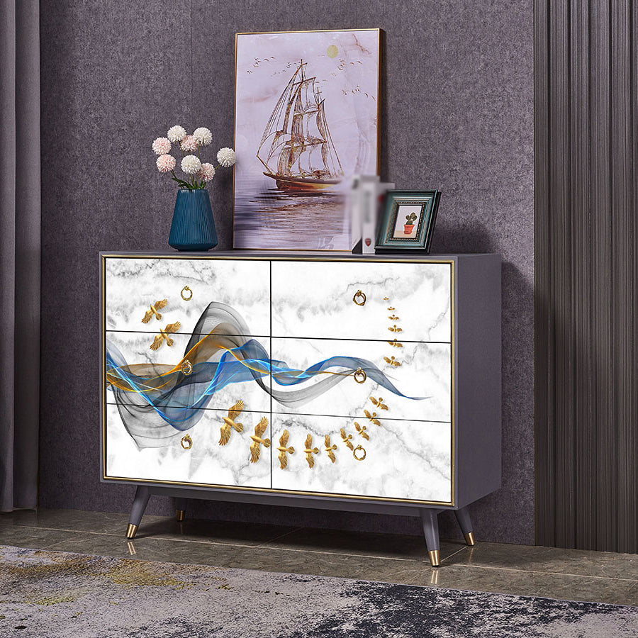 バーチウッドリビングルームサイドボードキャビネット引き出し付きモダンビュッフェサーバーキャビネット