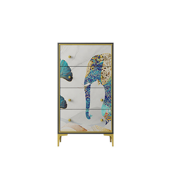 Cassetta di stoccaggio in legno verticale in stile moderno con 3/4 cassetti