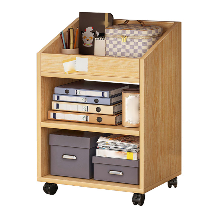 Estantería de madera, estantería contemporánea de múltiples niveles para dormitorio