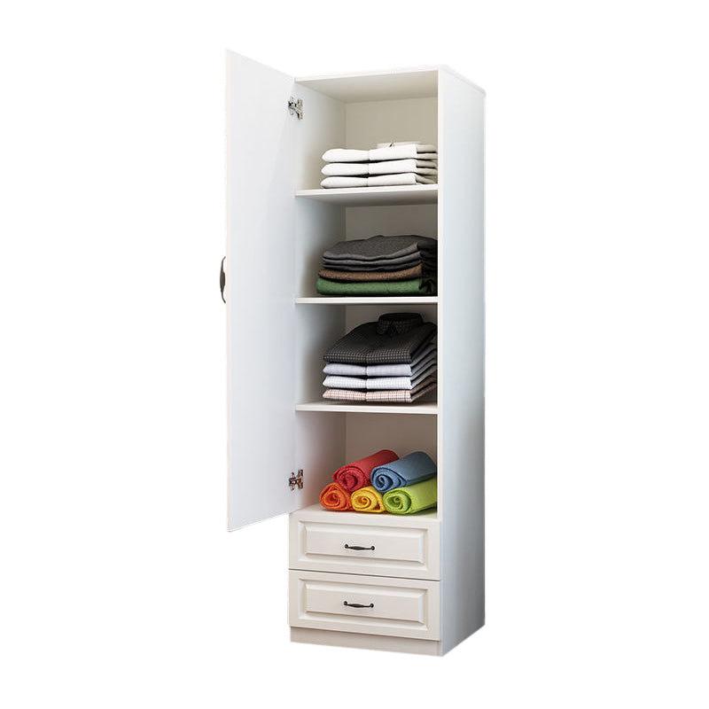 Hinged Wardrobe Closet Non-Hanging Wardrobe Armoire for Bedroom White 2 Clearhalo 'Armoires & Wardrobes' 'armoires_wardrobes' 'Bedroom Furniture' 'furn' 'furn_armoires_wardrobes' 'Furniture' 5500069