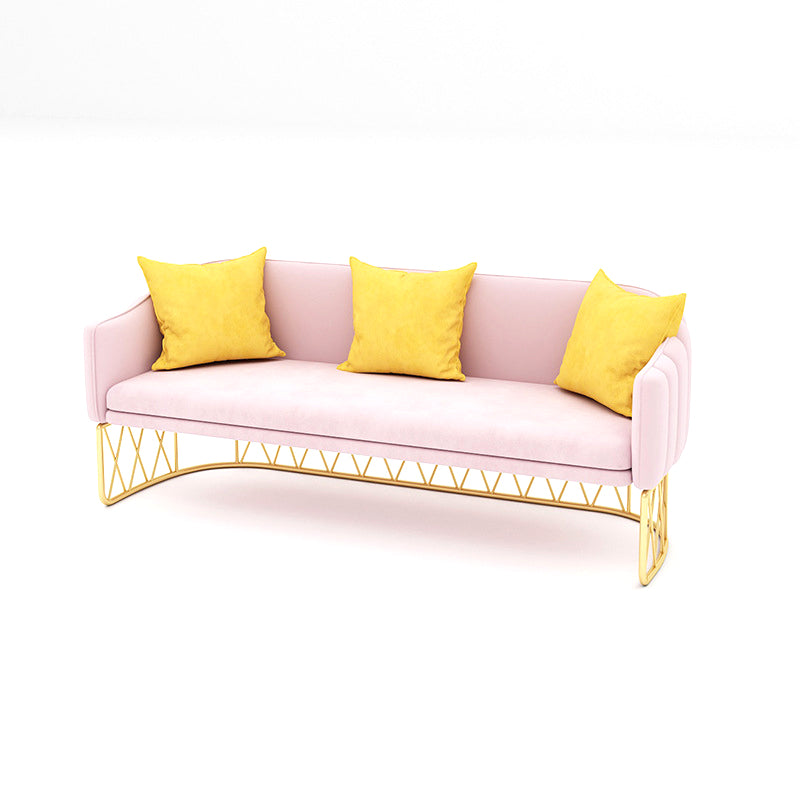 Divano in velluto posteriore stretto con cuscini per appartamento 25,59 "