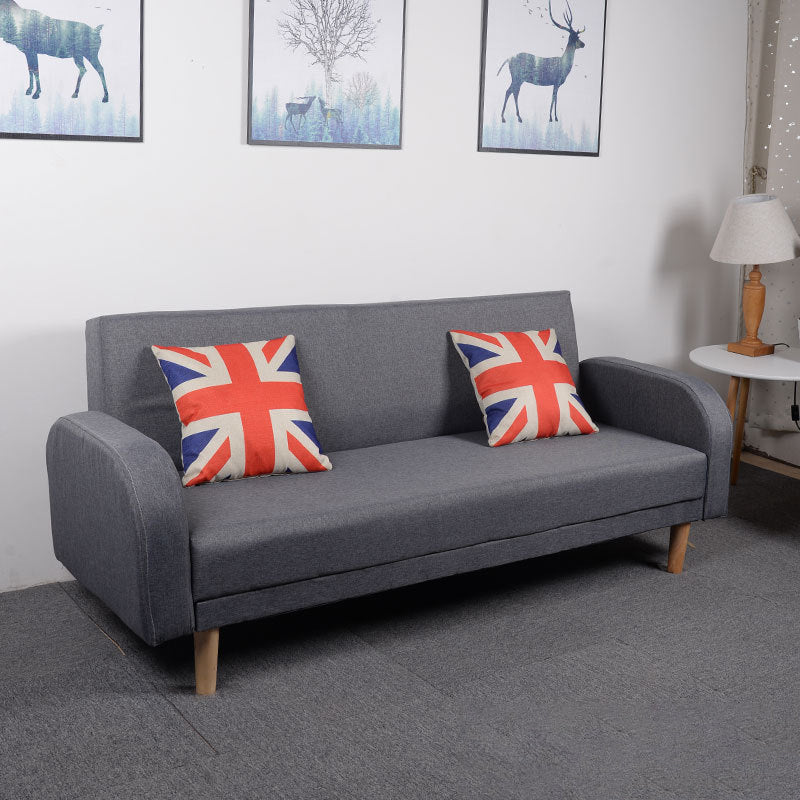 Linen Contemporary Square Arm Sofa Convertible Sofa for Living Room, Bonus Room