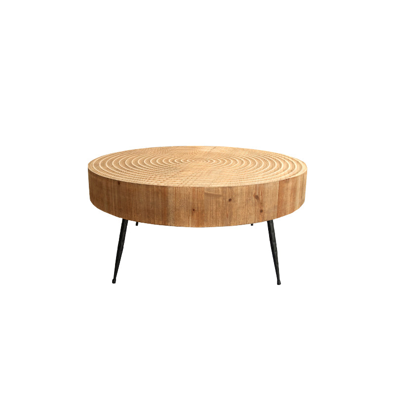 Scandinavian Round Solid Wood Coffee Table Metal 3 Legs/4 Legs Cocktail Table