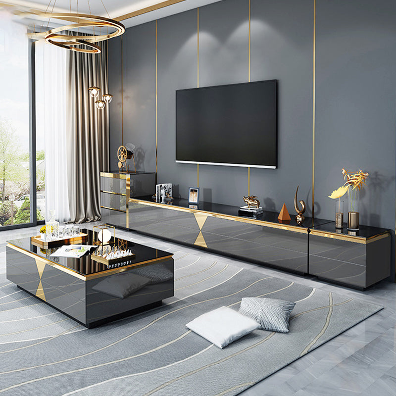 Glam TV -Medien stehen mit Schubladen Gla Top Media Console für Wohnzimmer