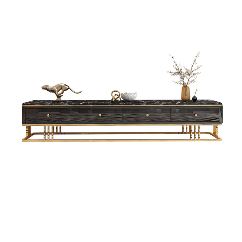 Stand de televisión de piedra de estilo glamoroso gabinete de televisión en blanco y negro con cajones