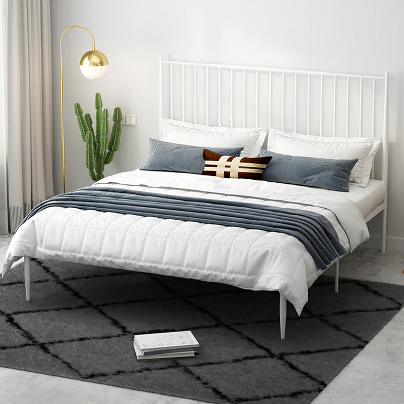Modern Style Metal Slat Standard Bed with Rectangular Headboard White Bed & Mattress Clearhalo 'Bedroom Furniture' 'Beds' 'furn' 'furn_beds' 'Furniture' 5505132