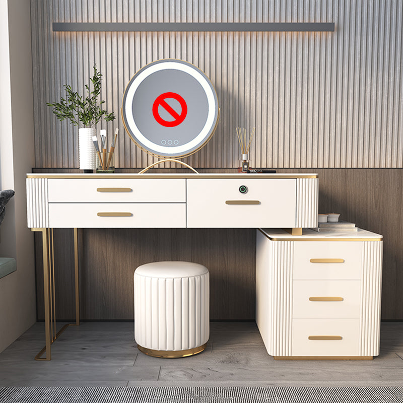 Tavolo da toeletta da toeletta per trucco in legno glam con cassetto