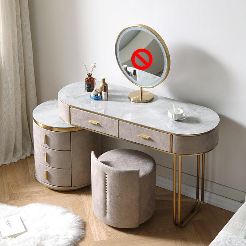 Houten en leisteen make -up ijdelheid bureau tafel glam make -up ijdelheid bureau