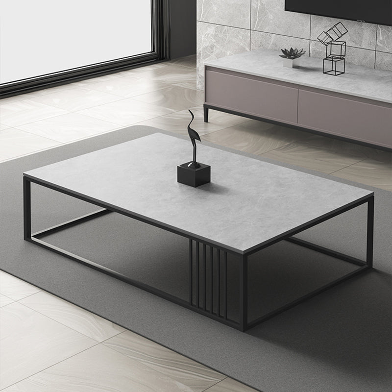 Mesa de café soltera Slate Rectangular Coftail Cocktail Grey Gray
