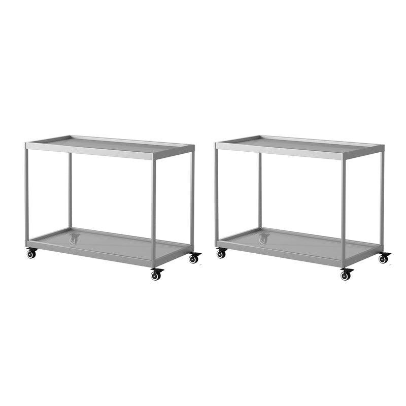 21.6" Tall Modern Rectangular Glass Top Side Table Iron Frame End Table with Shelf