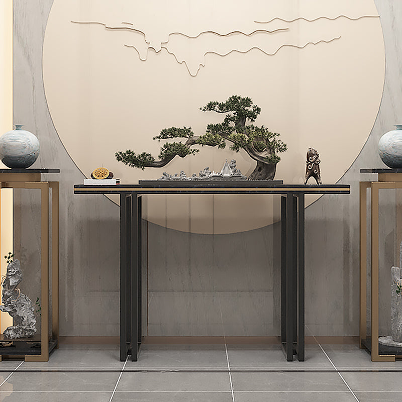 Mesa de mármol contemporáneo 4 patas console mesa rectángulo de sofá resistente a los rasguños