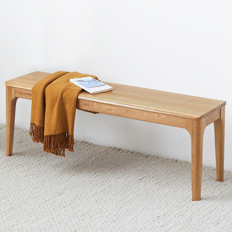 Modern Bench 11.8 Inch Wide Solid Wood Seating Bench with Legs 47"L x 12"W x 18"H Natural Clearhalo 'Benches' 'Chairs & Seating' 'furn' 'furn_benches' 'Furniture' 'Living Room Furniture' 5514977