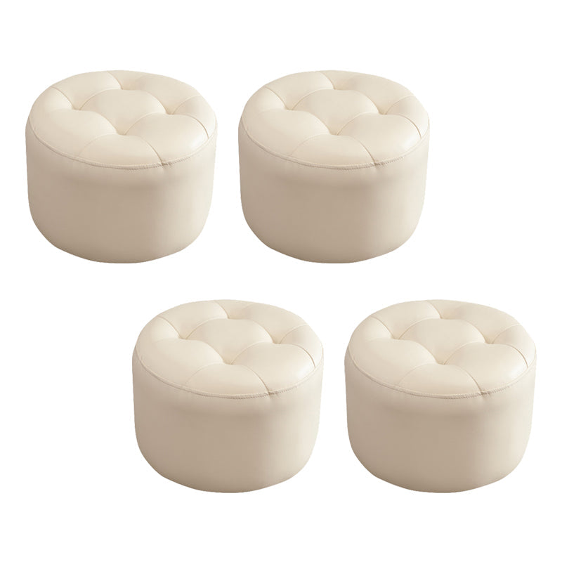 Einfachheit reine Farbe Ottomane getuftete Kunstleder wasserfest runde Pouf Ottomane