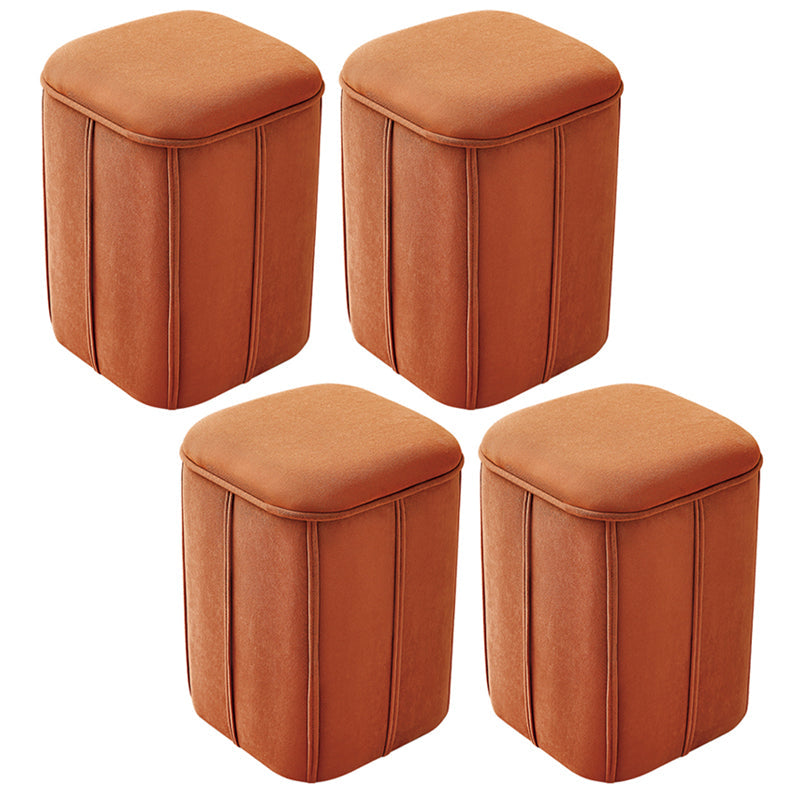 Fade Resistant Cube Ottoman Tufted Velvet Square Solid Color Modern Indoor Ottoman
