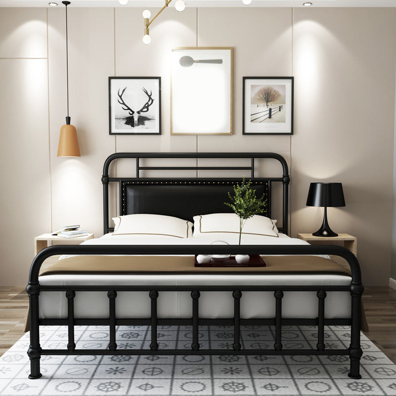 Industrieel metaal open-frame standaard bed, rechthoekig hoofdeinde bed