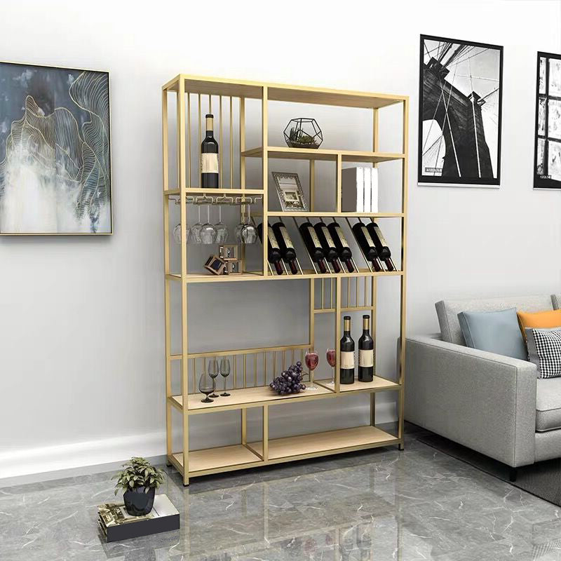 モダンメタルワインホルダーラック47.2 "x 11.8" x 70.9 "棚ワインラックフロア