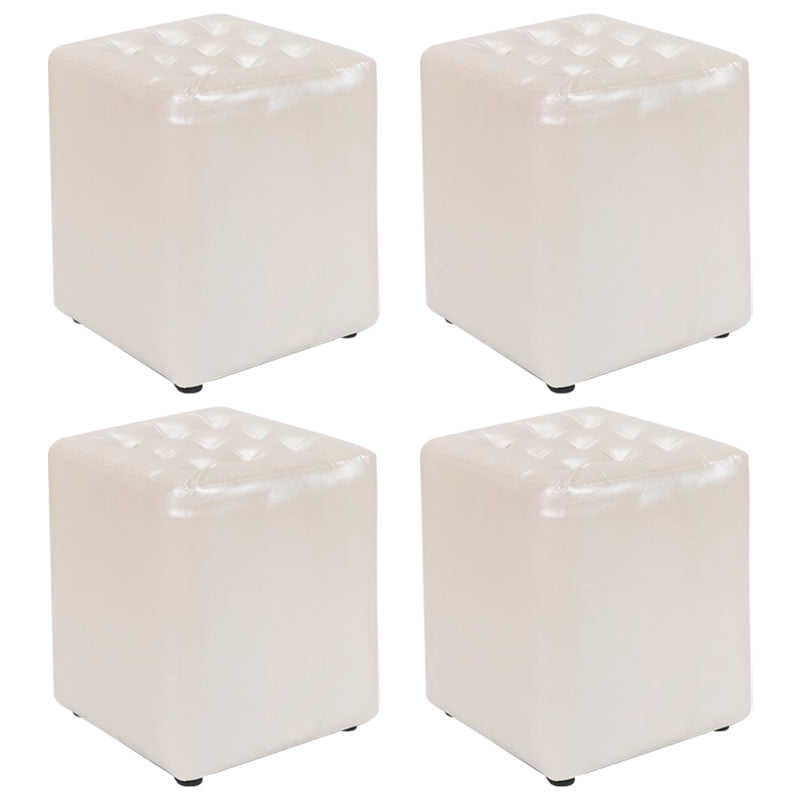 Cube Ottoman Square Solid Color Water Resistant Glam Ottoman