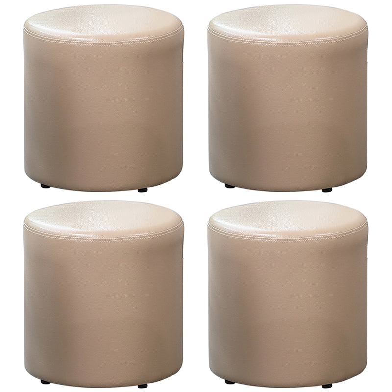 Minimalistische runde Fußschemel -Osmanen Feste Farbe Echtes Leder Ottoman