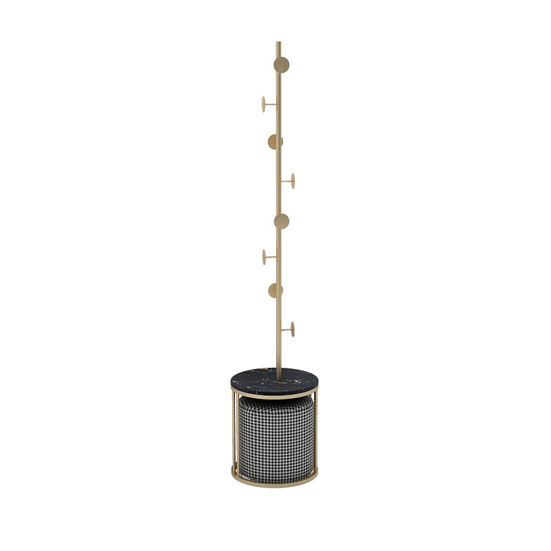 Gorgeous Free Standing Coat Rack Coat Hooks Metal Coat Rack with Storage Gold-Black Round Clearhalo 'Entry & Mudroom Furniture' 'furn' 'furn_hall_tree_coat_racks' 'Furniture' 'Hall Trees & Coat Racks' 'hall_tree_coat_racks' 5522471