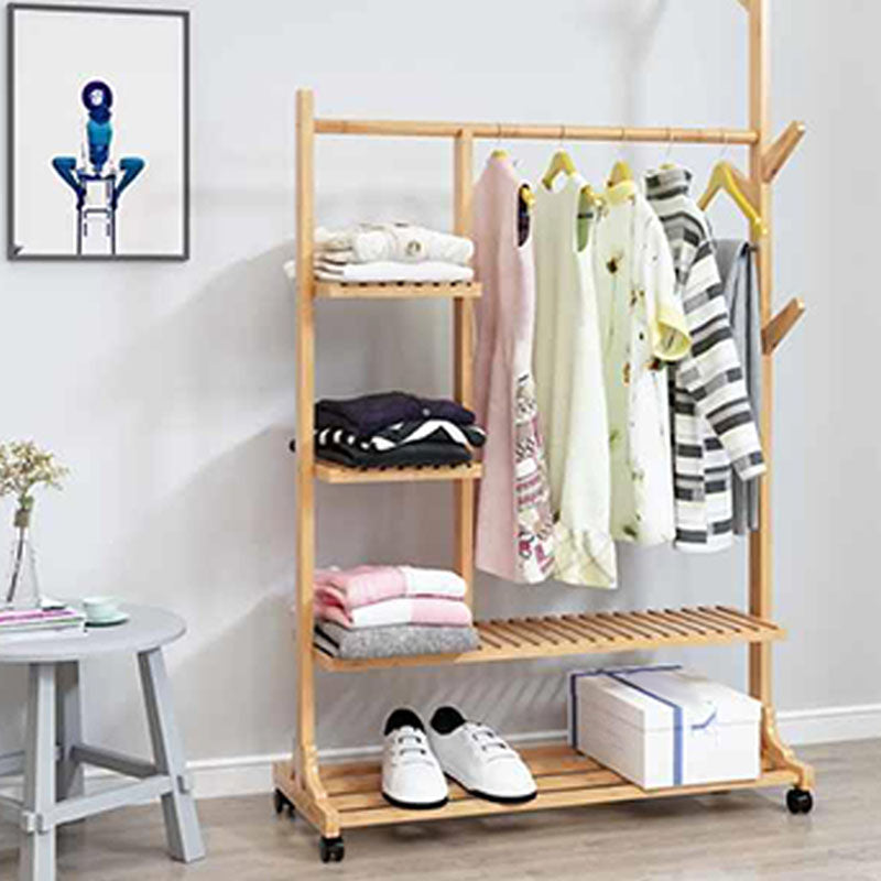 Scaffali per appendiabiti in legno e kit di ingresso vintage ganci da binario