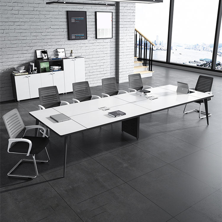 Escritorio de escritura de madera curva de estilo industrial parsons de la base de trabajo para la oficina