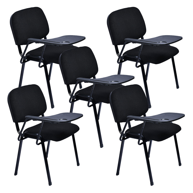 Frame nero sedia da compito moderno con sedia da ufficio in microfibra a 4 gambe con base in metallo