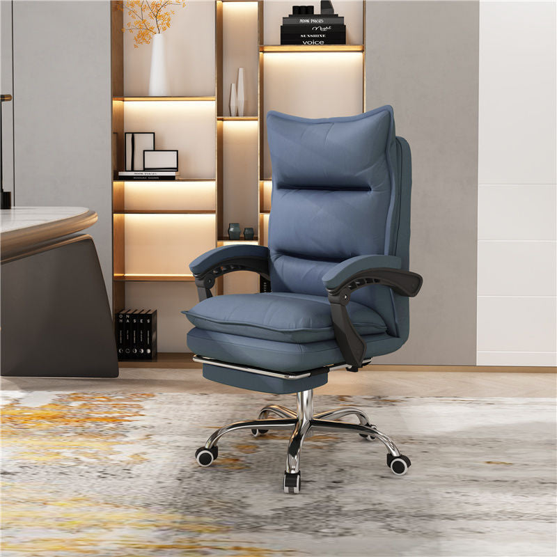 Contemporary Managers Chair High Back Executive Ergonomic Chair Blue With Footrest Clearhalo 'furn' 'furn_office_chair' 'Furniture' 'Office Chairs' 'Office Furniture' 'office_chair' 5523662