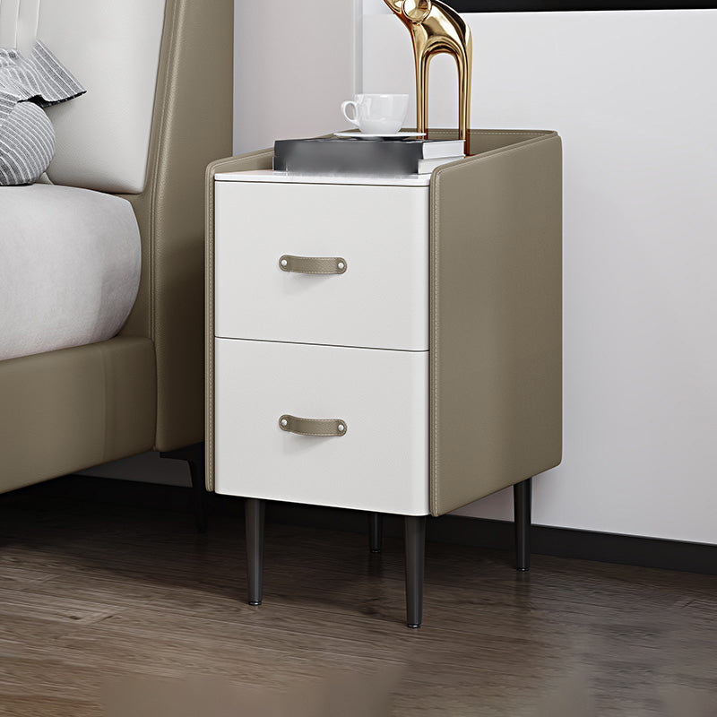 22 "h Moderne bed tafel stenen top lade opslag imitatie houten nachtkastje met benen