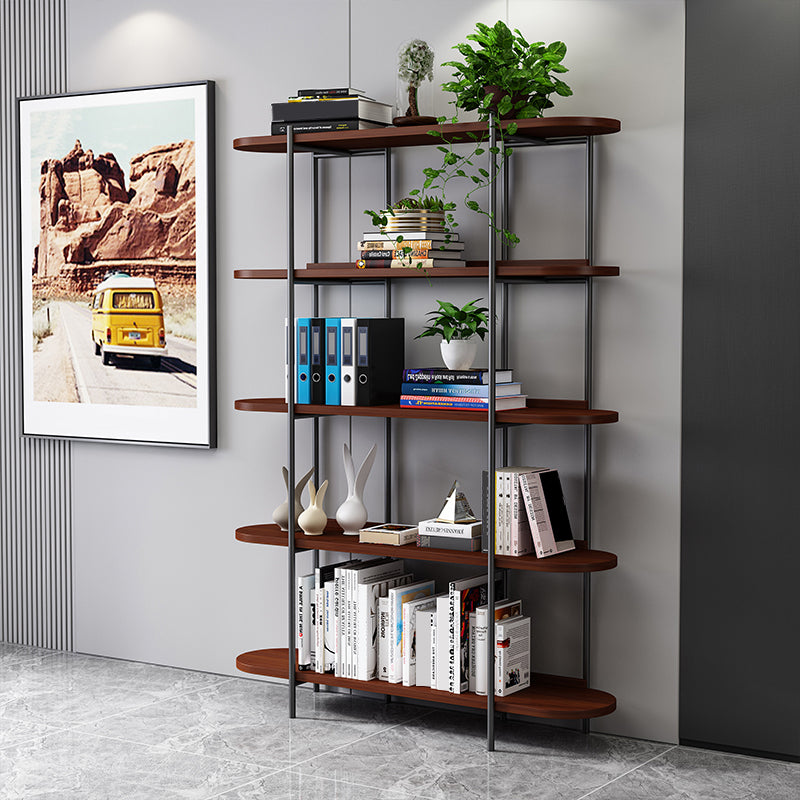 Etagere Bookcase Scandinavian Open Back Bookshelf with Shelves Black Clearhalo 'Bookcases' 'furn' 'furn_bookcases' 'Furniture' 'Office Furniture' 5525247