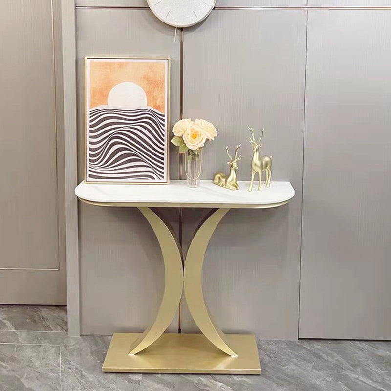 Tavolo da console Half Moon Slate Glam gamba con console a specchio di divano console a specchio